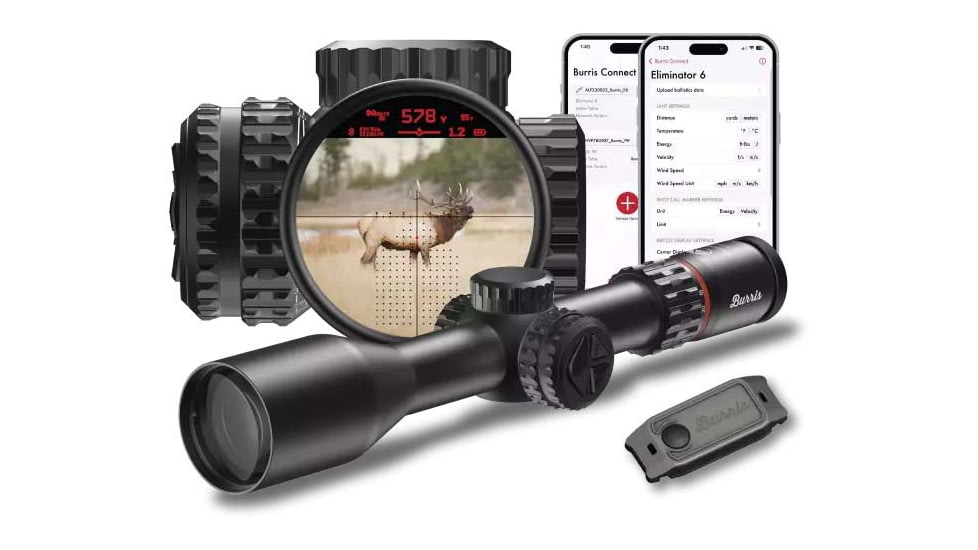 Burris Eliminator 6 Rifle Scope, 4-20x52mm, 34mm Tube, Second Focal Plane, Illuminated X177 Reticle, Black, 200177