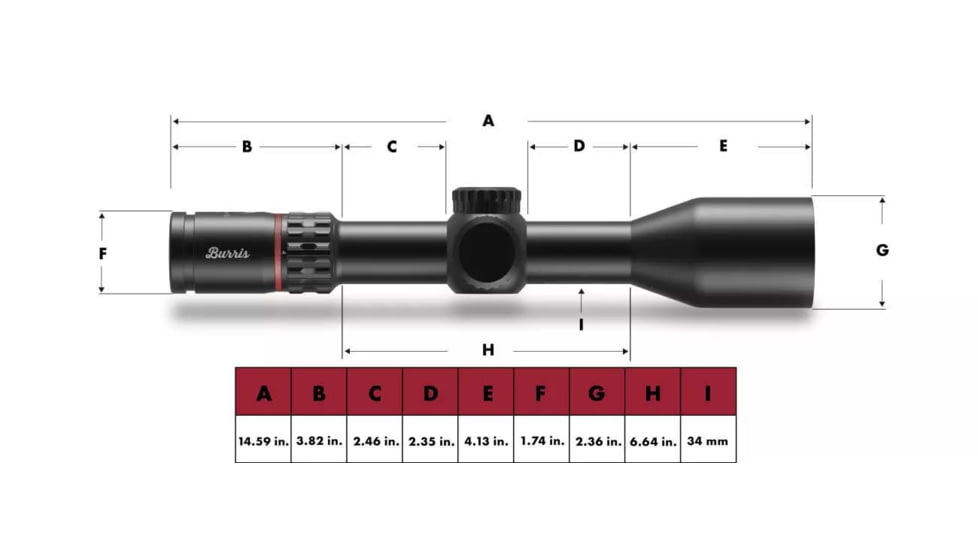 Burris Eliminator 6 Rifle Scope, 4-20x52mm, 34mm Tube, Second Focal Plane, Illuminated X177 Reticle, Black, 200177
