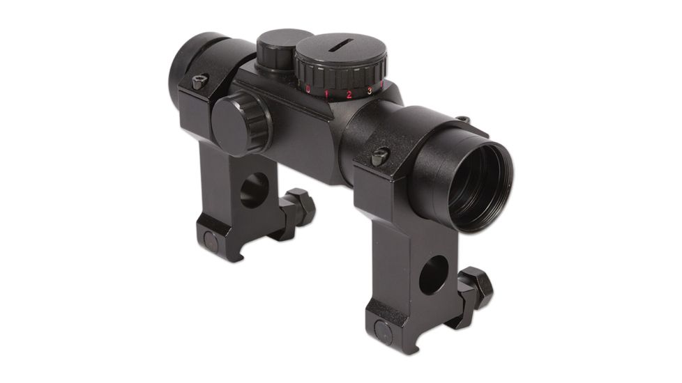 Bushnell 1x28mm red dot, 4 Dial-in Red or Green Reticles w/Rings, Matte Black AR730135C