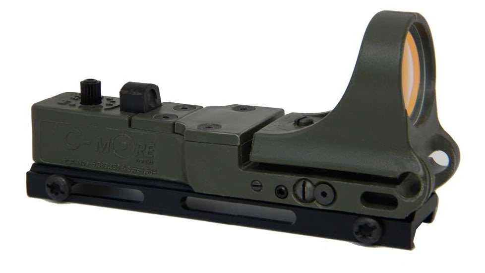 C-MORE Railway Red Dot Sight w/Standard Switch, Olive Drab Green, 8 MOA RWOD-8