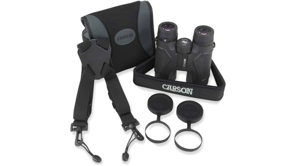 Carson 3D 10x42mm Roof Prism Waterproof Birding Binoculars, Matte, Black, TD-042ED