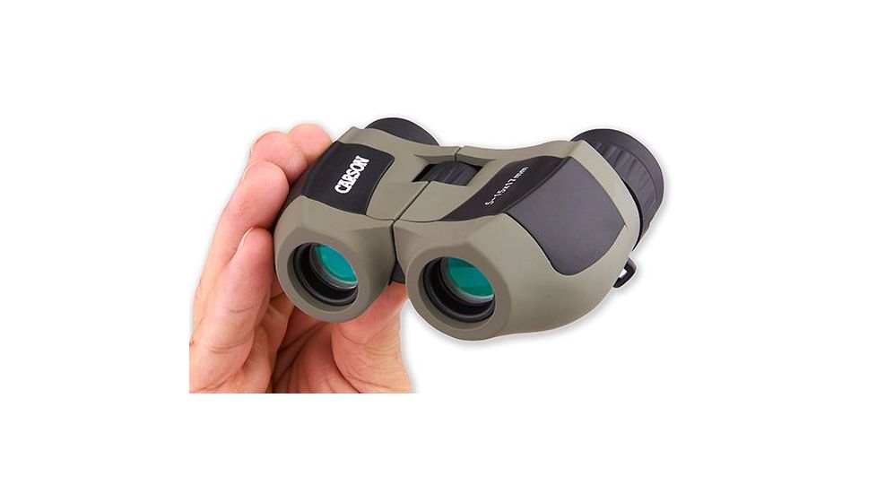 Carson 5-15x17mm MiniZoom Binoculars, Gray/Black, MZ-517