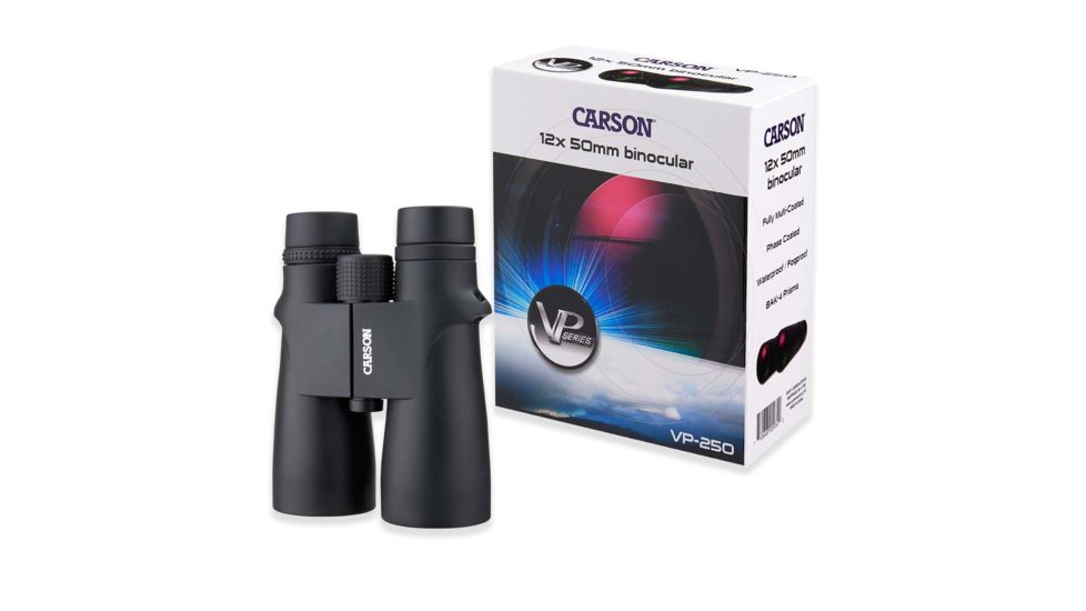 Carson VP Series 12X50mm Binoculars, Black VP-250