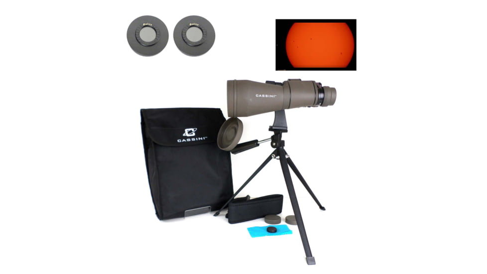 Cassini 10-30 x 60mm Porro Prism Zoom Binoculars w/ Solar Filter Caps, Gray, C-103060SF