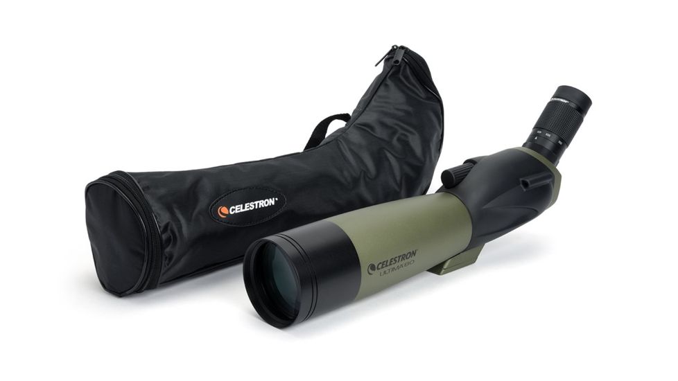 Celestron Ultima 80 Angled Spotting Scope, 20-60x80mm, 45 Degree w/ Smartphone Adapter 52350