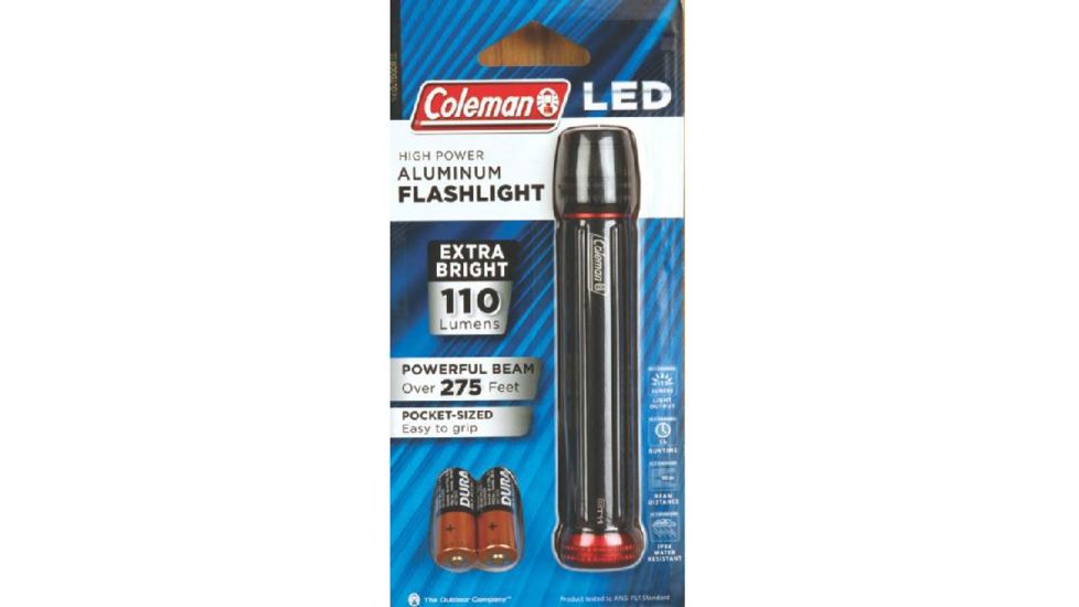 Coleman CT-11 LED Flashlight, 110 Lumens, Aluminum Body, Black 2000009452