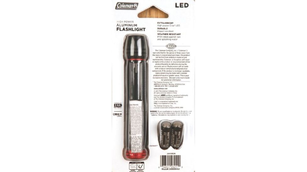 Coleman CT-11 LED Flashlight, 110 Lumens, Aluminum Body, Black 2000009452