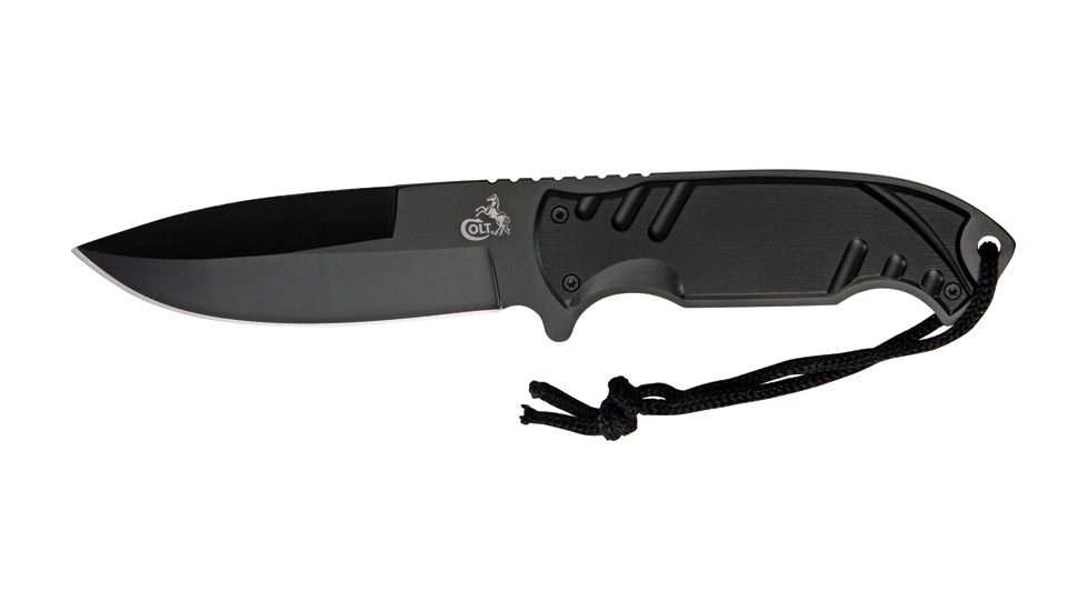 Colt Tactical Fixed Blade Fixed Blade Knife/Flashlight Combo, 4in, Black Aluminum Handle CT357