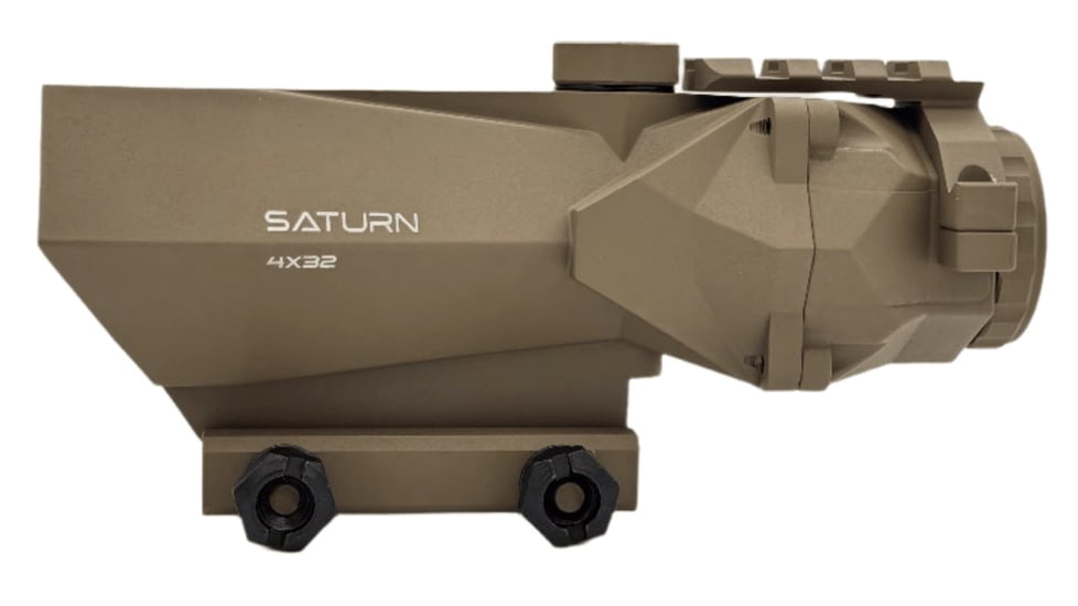 Cosmic Tactical Saturn 4x32mm Tactical 32mm Tube Rifle Scope, Green Chevron Reticle, Tan, S4x32TG-556