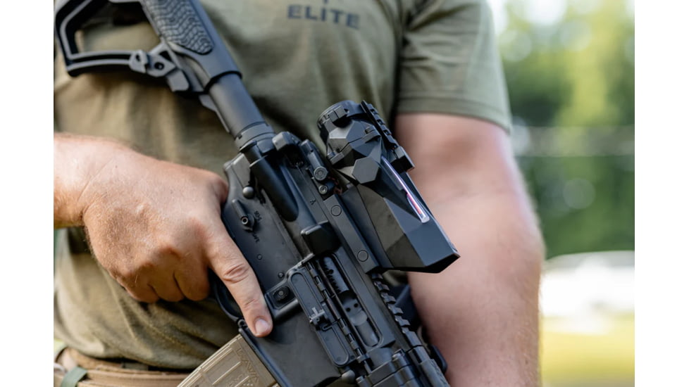 Cosmic Tactical Saturn 4x32mm Tactical Rifle Scope, 32mm Tube, Prismatic, Chevron Reticle, Black, S4x32