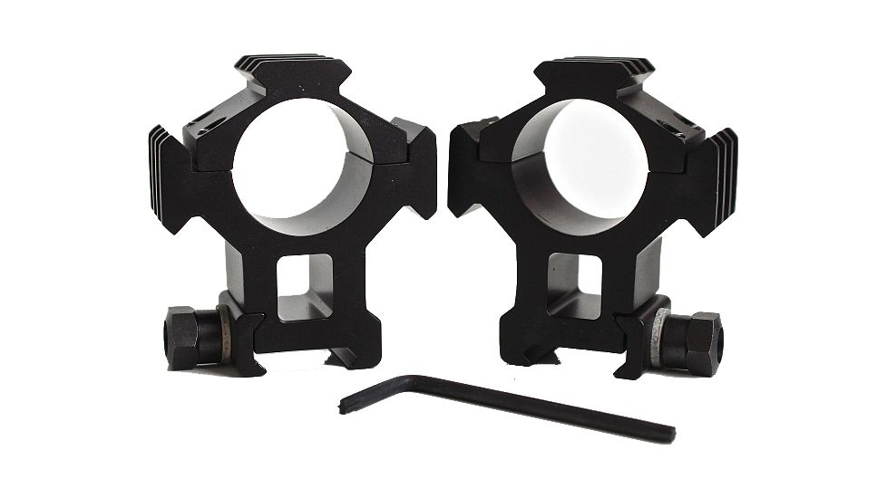 CounterSniper Optics Scope Mount Set w/ Picatinny Rail - 30 MM Tall, Black DOH371