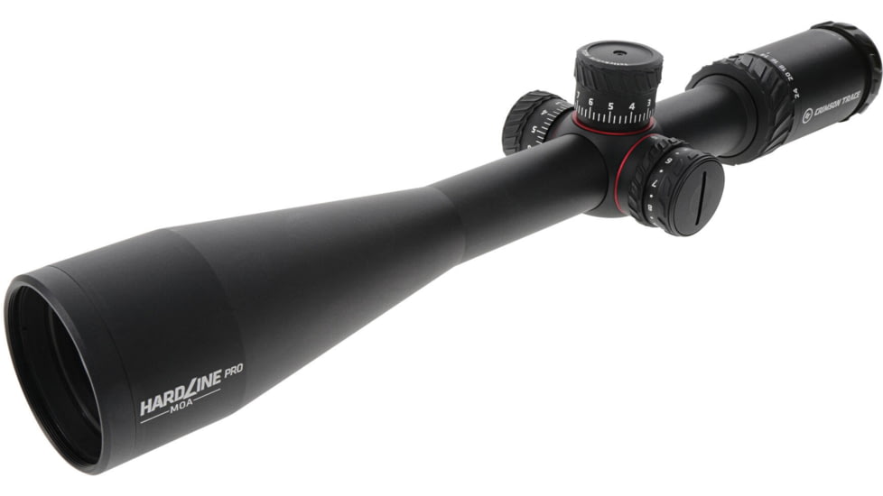 Crimson Trace Hardline Pro Rifle Scope, 6-24x50mm, 30mm Tube, Second Focal Plane, Illuminated CT Custom MR1-MOA Reticle, MOC Coating, Black, 01-01090