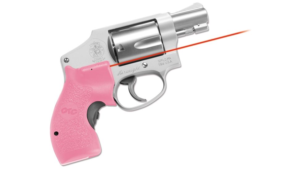 Crimson Trace Lasergrip for S&amp;W J-Frame Round Butt Revolver, Front Activation, LG-105-PINK