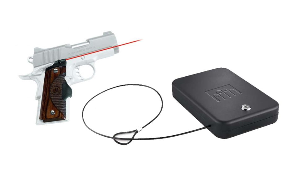 Crimson Trace Master Series LaserGrip Walnut Laser Sight Grip for 1911 Compact Handguns &amp; FREE Nanovault NV 200 Hand Gun Safe