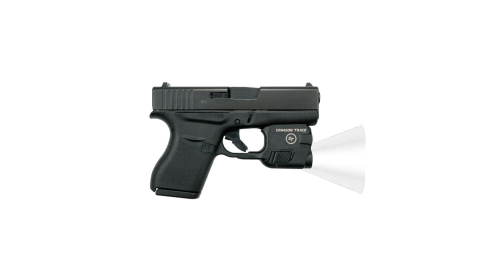 Crimson Trace Weapon Light, 1/3N Lithium, Glock 42 &amp; 43, White, 100 Lumen, Black, LTG-773