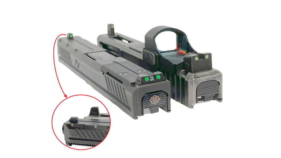 Cross Armory Glow-In-The-Dark Pistol Sights, Black, Tall, crGSt-bk