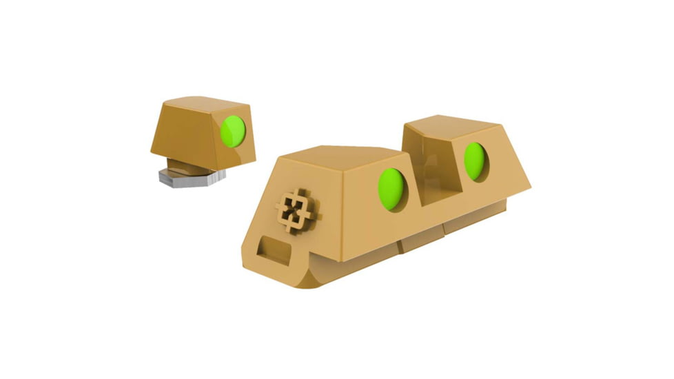 Cross Armory Glow-In-The-Dark Pistol Sights, FDE, Standard, crGSs-fde