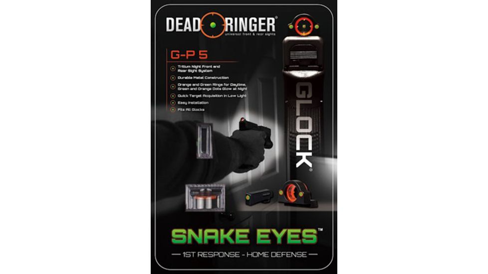 Dead Deer DR4682 Snake Eyes Sight Set Tritium Front/Rear Fits Glock Orange/Green