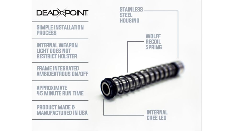 Dead Point Glock 20, Gen 3 Guide Rod Housed Weapon Light, Stainless Steel 707129272003