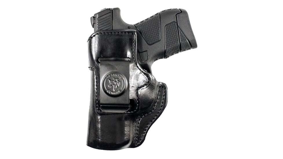 DeSantis Inside Heat IWB Saddle Leather Holster, Springfield Hellcat OSP, Right Hand, Plain, Black, 127BA6RZ0