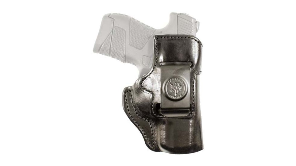 DeSantis Inside Heat IWB Saddle Leather Holster, Springfield Hellcat OSP, Right Hand, Plain, Black, 127BA6RZ0
