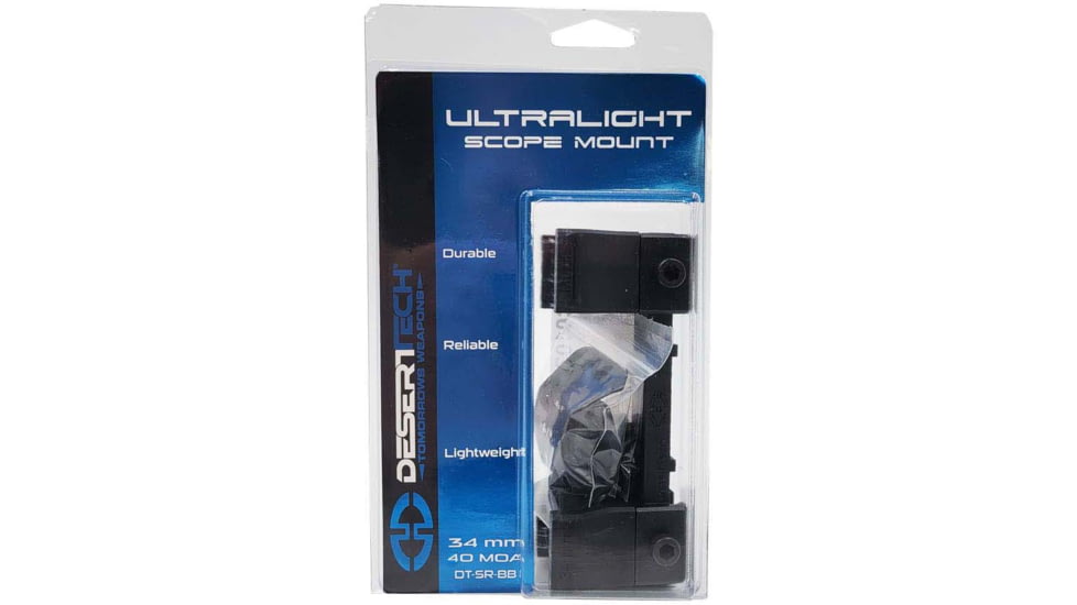 Desert Tech DT Ultralight Scope Mount, 34mm, 40MOA, Black, ACC0104