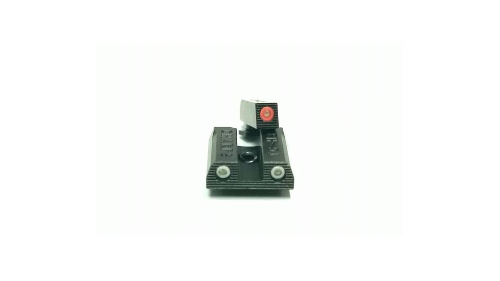 Devil Dog Concepts Combat Handgunning Sight Set with Tritium, Steel, Nitride Finish, White Rear &amp; Orange Front, Glock- Low DDC-0CN1FN2