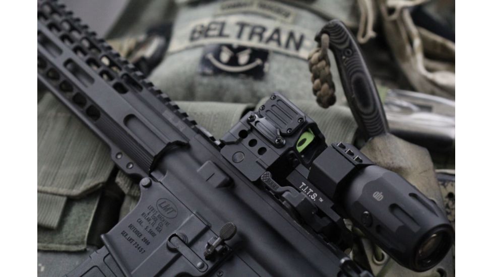 DI Optical Falcon Prismatic Red Dot Sight w/ Push Button Control and Auto Shut Off Mode, Matte Black FC1