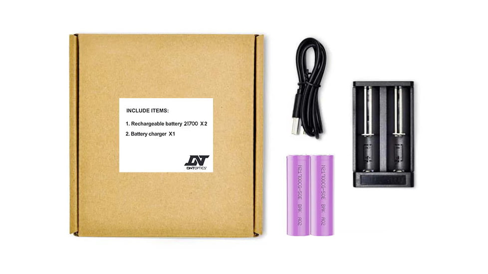 DNT Optics 21700 Flat Top Batteries w/ Charger