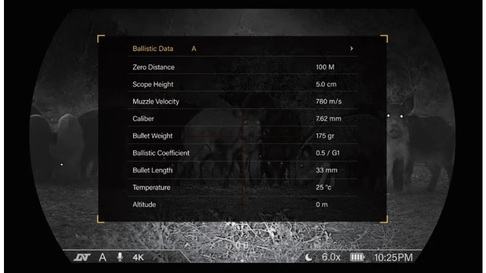 DNT Optics Zulus 4K 3-24x Night Vision Riflescope w/Laser Rangefinder and DNT Ballistic Engine