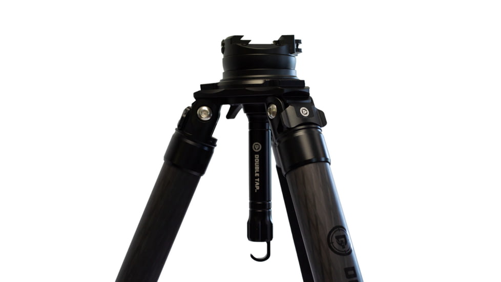 Double Tap Industries Stronghold Carbon Fiber Shooting Tripod w/Leveling Head, Black, TRI-CF-002L
