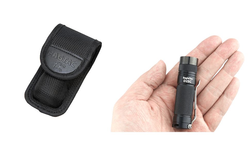 Eagtac D25C Clicky XML2 U4 LED Flashlight, Black, Medium, D25CRCXML2