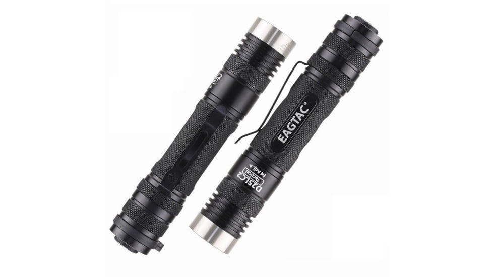 EAGTAC D25LC2 Tactical Flashlight, XM-L2 U2 NW LED, 1200lm, Black, D25LC2-TACTICAL-XML2-NW