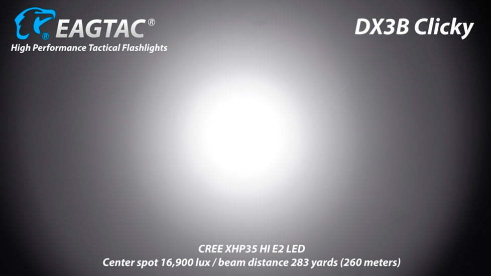 EAGTAC DX3B Clicky Rechargeable XHP50.2 NW LED 2325 Lumen Flashlight, Black, DX3B-CLICKY-XHP502-REG-NW
