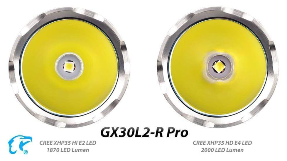 EAGTAC GX30L2-R Pro Flashlight, XHP35 HD CW LED, 2000lm, Black, GX30L2R-XHP35-HD-PRO-CW