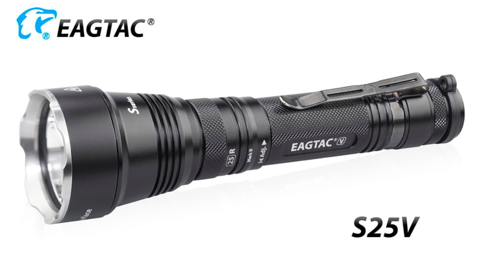 EAGTAC S25V CSLPM1 Flashlight, 21700 5000mAh li-ion, CW LED, 1200 Lumen, Black, S25V-CSLPM1-CW