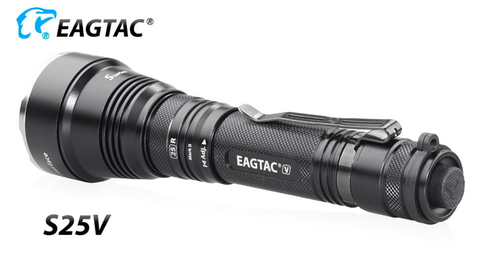 EAGTAC S25V CSLPM1 Flashlight, 21700 5000mAh li-ion, CW LED, 1200 Lumen, Black, S25V-CSLPM1-CW