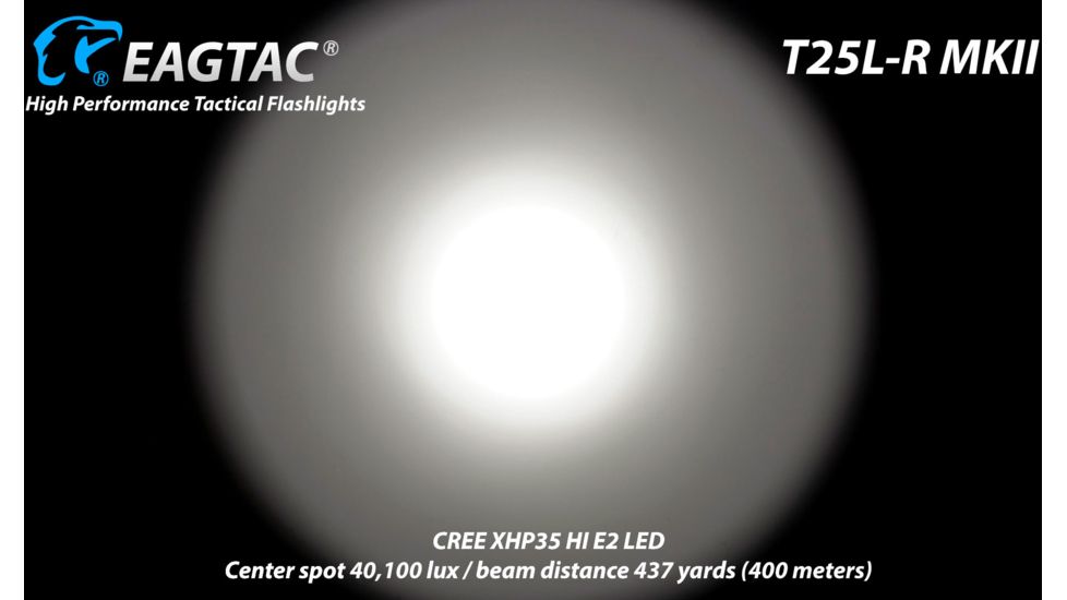 EAGTAC T25L-R MKII Flashlight Kit, XHP35 HD CW LED, 2200lm, Black, Medium 4110