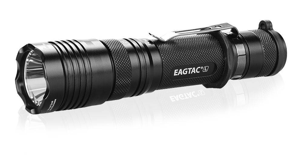 Eagtac USB Rechargeable T25LR XHP35 HI 385 Meter Tactical Flashlight Base, Black, Medium, T25LRHI