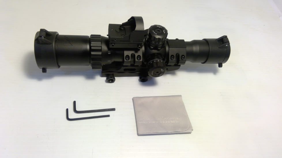 EDEMO Northtac 1-4X28 Assault Scope Combo w/ Red Dot, 28mm, Dot Etched Glass Reticle, Black, NT1428BH, EDEMO1
