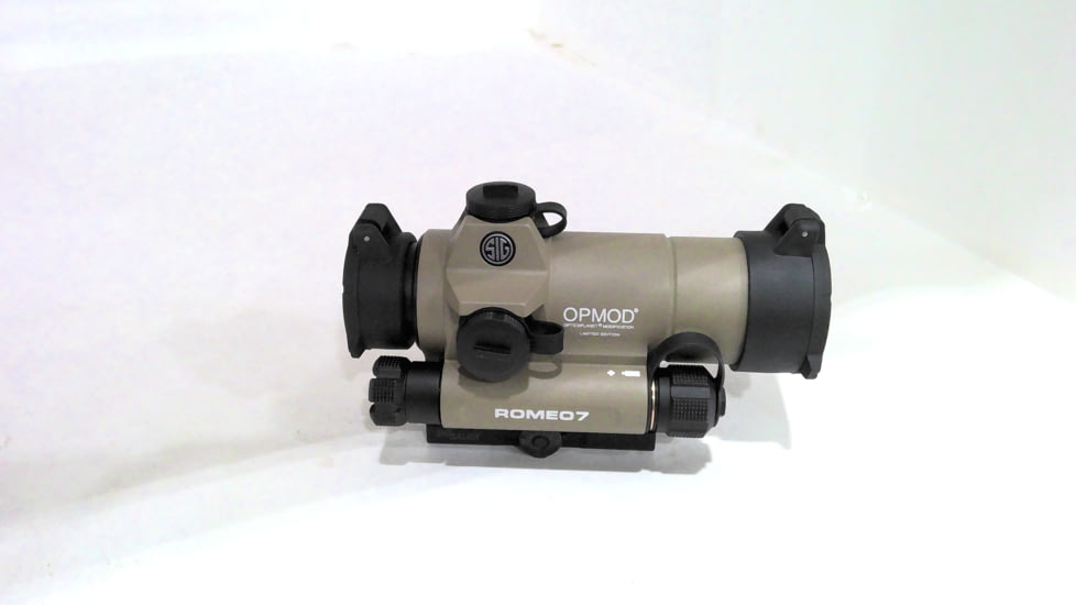 USED SIG SAUER OPMOD ROMEO7 Reflex Red Dot Sight, 1x30mm, 2 MOA Red Dot Reticle, FDE, SOR71021, EDEMO10, Condition Parts Only/Salvage, Defective