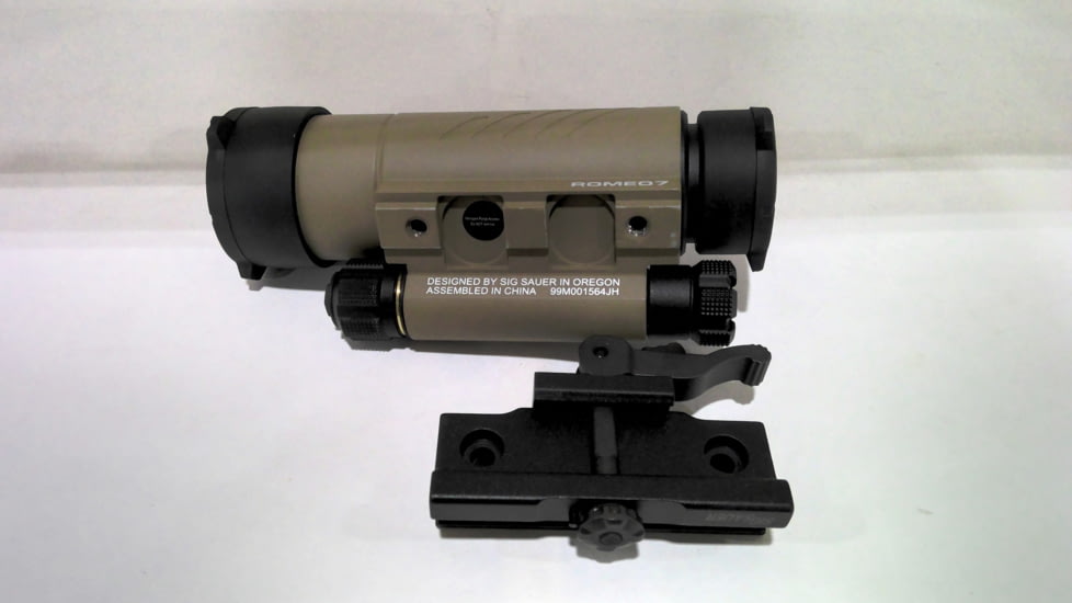 USED SIG SAUER OPMOD ROMEO7 Reflex Red Dot Sight, 1x30mm, 2 MOA Red Dot Reticle, FDE, SOR71021, EDEMO3, Condition Fair, Installed/Mounted