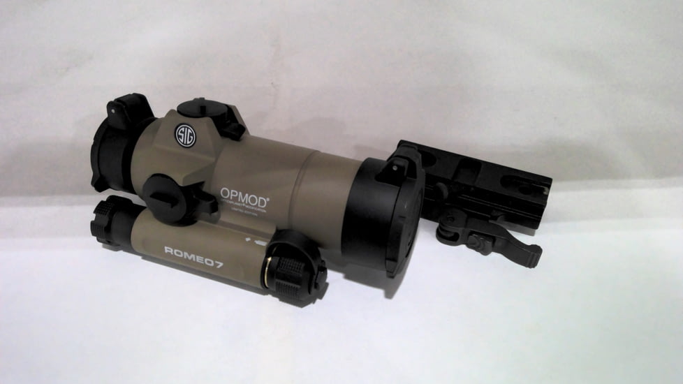 USED SIG SAUER OPMOD ROMEO7 Reflex Red Dot Sight, 1x30mm, 2 MOA Red Dot Reticle, FDE, SOR71021, EDEMO3, Condition Fair, Installed/Mounted