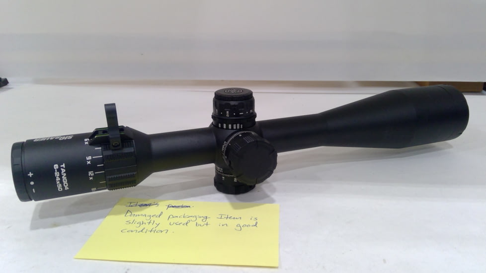EDEMO SIG SAUER Tango4 6-24x50mm Rifle Scope 30mm Tube, First Focal Plane, Black, Dev-L MRAD Illuminated Reticle, Mil Rad, SOT46114, EDEMO1
