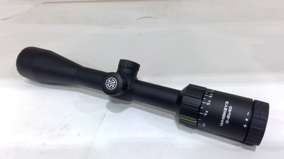 EDEMO SIG SAUER Whiskey3 3-9x40mm Rifle Scope 1 inch Tube, Second Focal Plane, Black, Quadplex Reticle, MOA, SOW33202, EDEMO1