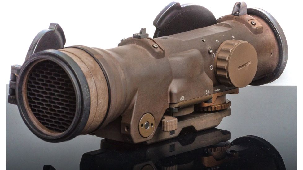 Elcan SpecterDR Dual Role 1.5-6x Optical Sight, Integral A.R.M.S. Picatinny Mount, Anti-Reflection Device, 5.56, CX5455 Ballistic Reticle, Flat Dark Earth, DFOV156-T1