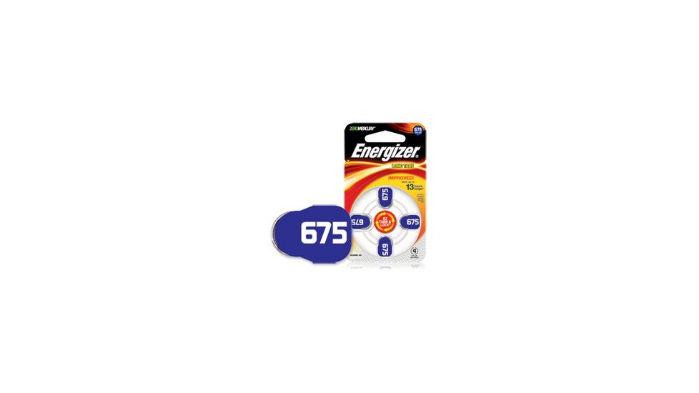 Energizer EZ Turn &amp; Lock Size 675 Hearing Aid Batteries, Pack of 4 AZ675DP-4