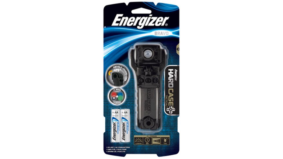 Energizer Bravo Hard Case Tactical Flashlight, Black LE2G21L