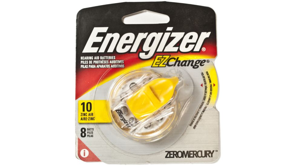 Energizer 10 size Hearing Aid Batteries 1.4 Volts Packs 8 Pack EZ Change Pack