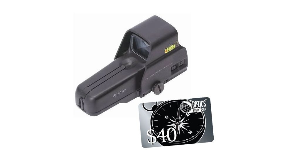Eotech 517 A65 Holographic Weapon Sight, Left Buttons &amp; Raised 7mm Base 517.A65/1 for M4 &amp; M16 with FREE 40 OpticsPlanet.com Gift Certificate